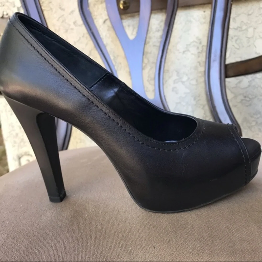 Peep Toe Platform‎ Leather Sandal Heel Shoes